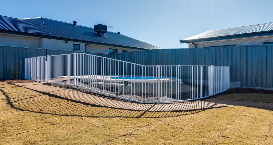 Project: White Aluminium Pool Fencing at Ships Fencing Albury Wodonga